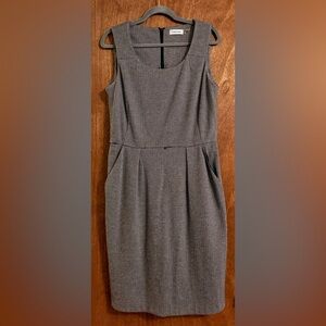 Calvin Klein Gray Sheath Dress with Pockets